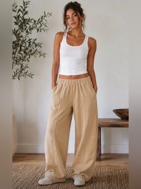 NWT Rae Mode Wide-Leg Sweatpants ~ Camel